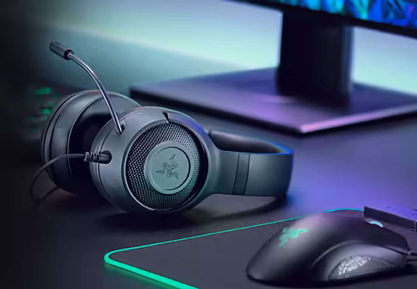 Flexible cardioid microphone of the Razer Kraken X Lite Gaming Headset