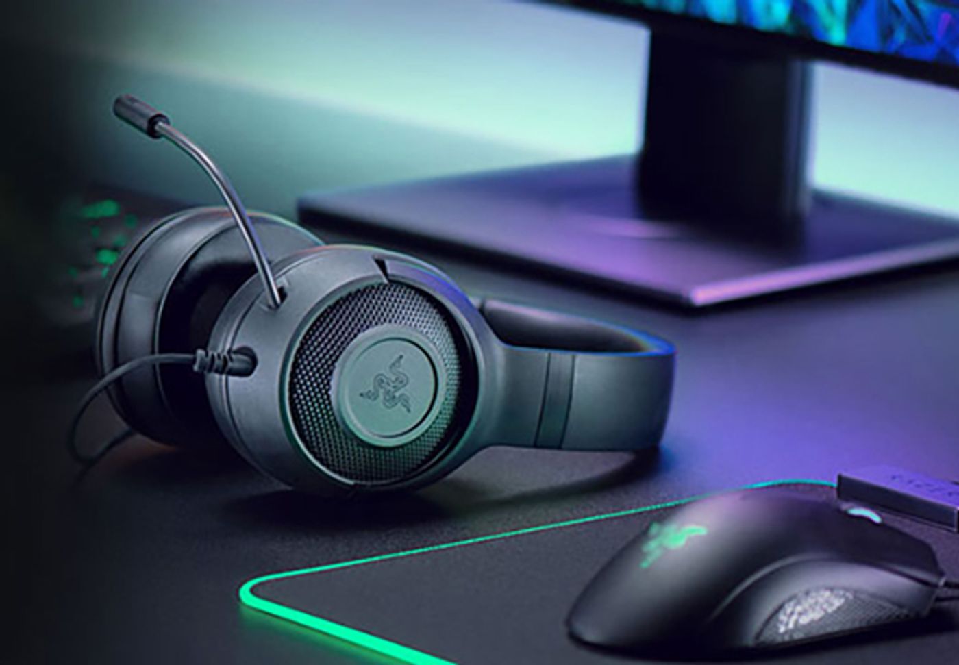 Flexible cardioid microphone of the Razer Kraken X Lite Gaming Headset