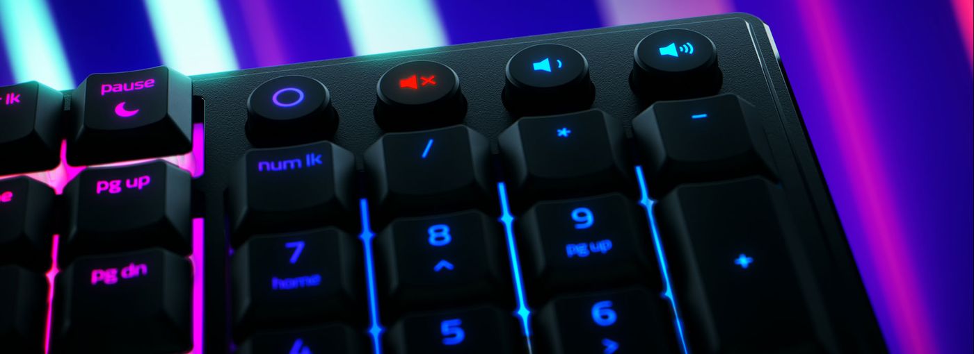 Backlit dedicated media control keys on the Razer Ornata V3
