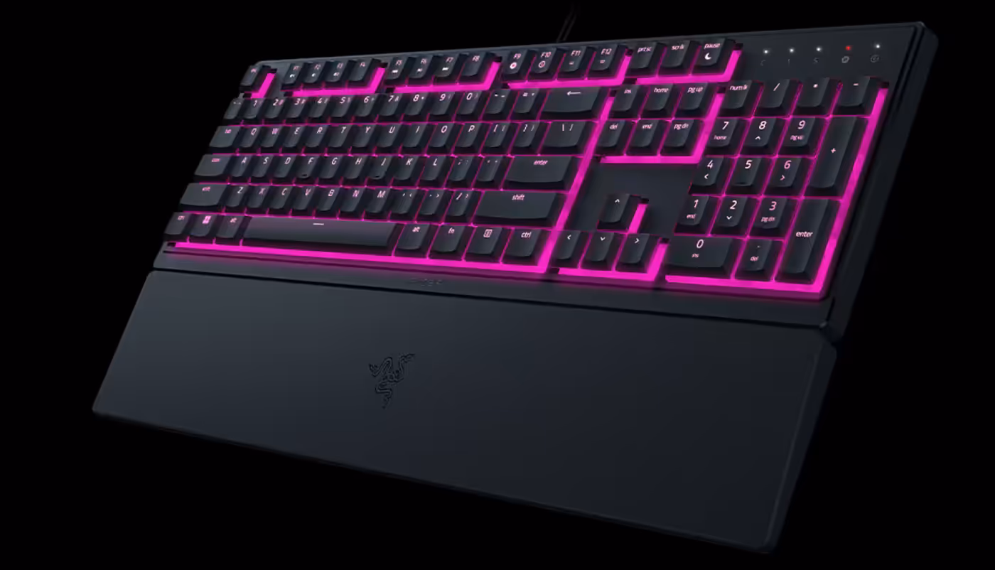 Razer Ornata V3 X keyboard glowing with customizable Chroma RGB lighting