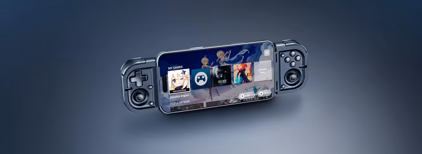 Mobile gaming controller attached to a smartphone while wearing a protective case