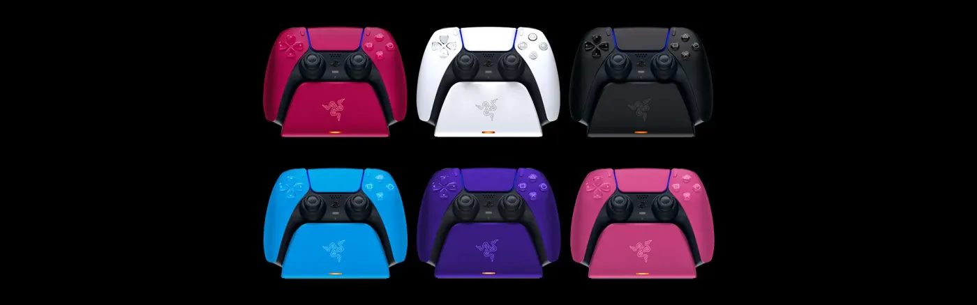 Selection of Razer Quick Charging Stands in various colors