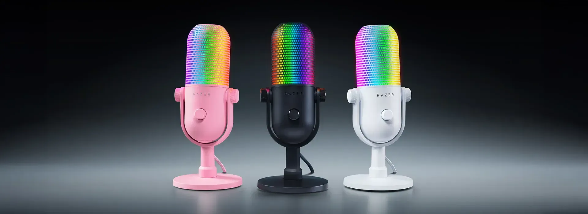 Razer Seiren v3 Chroma USB Microphone — Supercardioid, Tap-to-Mute