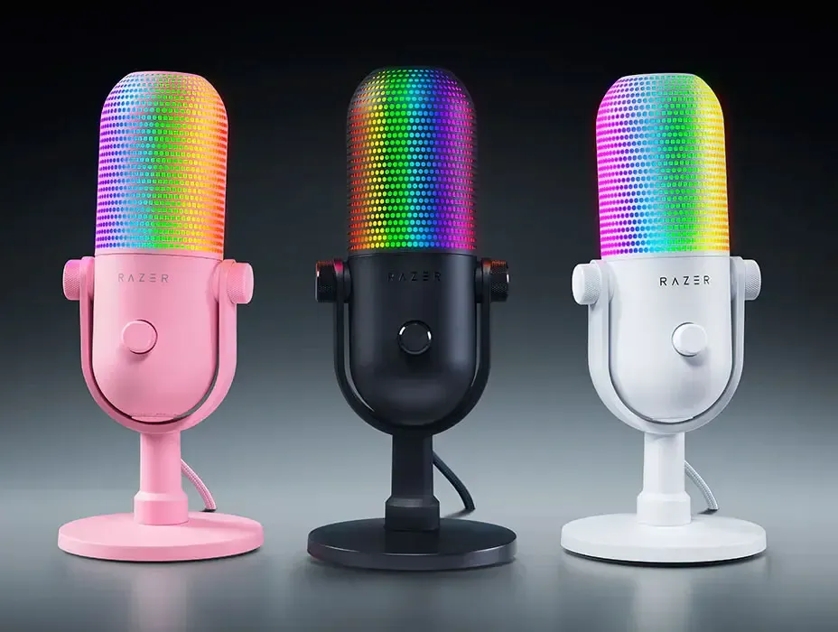 Razer Seiren v3 Chroma USB Microphone — Supercardioid, Tap-to-Mute