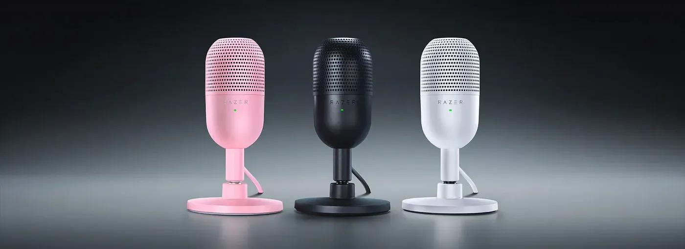 Alternative view of Razer Seiren V3 Mini USB Microphone showing color finish options