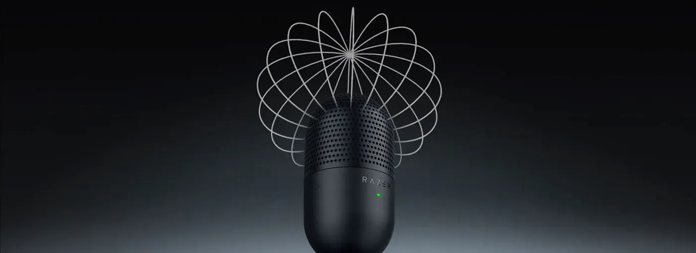 Razer Seiren V3 Mini USB Microphone in action during streaming