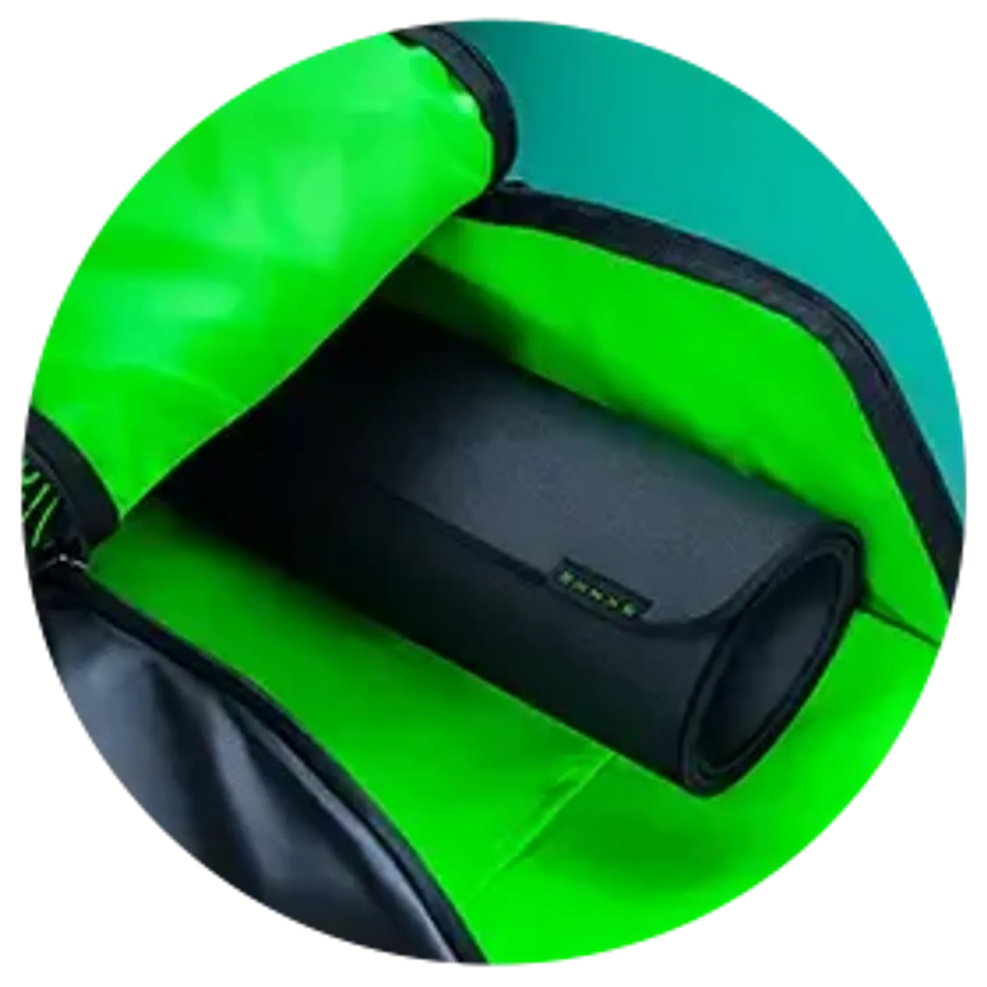 Razer Strider Gaming Mousepad rolled up for easy portability and travel