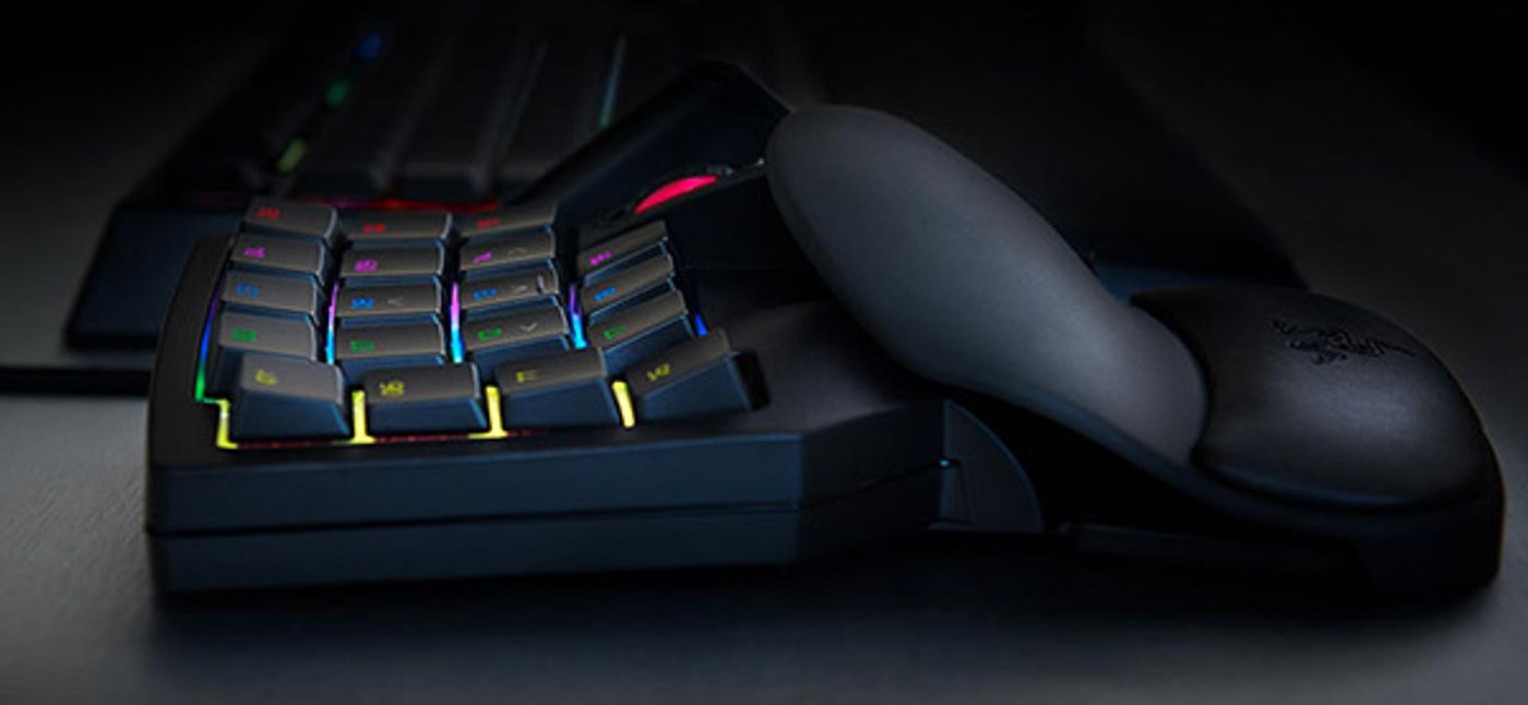 Razer Tartarus V2 ergonomic gaming keypad with detachable adjustable palm rest