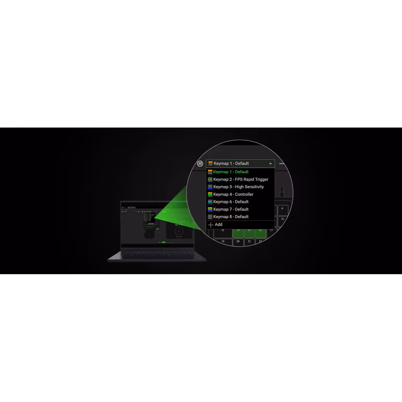 Razer Synapse keymap list for the Tartarus V2 Pro