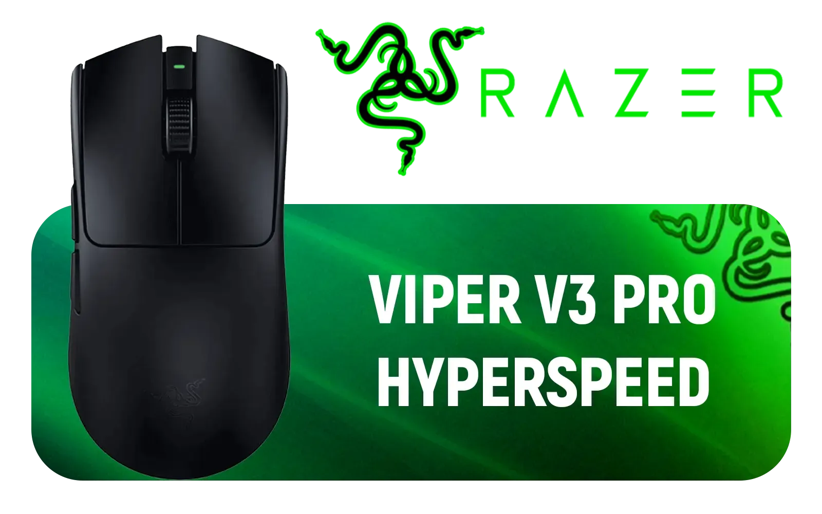 Razer Viper V3 Pro HyperSpeed Wireless Esports Gaming Mouse - Black / 54g Ultra-Lightweight Design / 35K DPI Optical Sensor / Up to 95 Hr Battery Life / Mechanical Switches Gen-2 / RZ01-05120100-R3G1