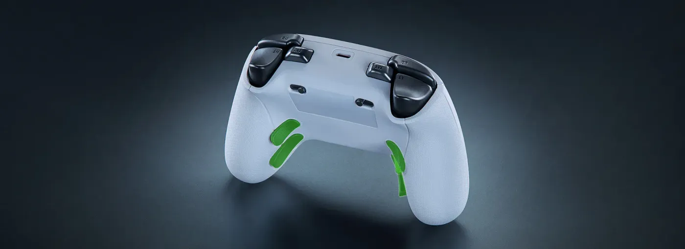 Razer Wolverine V3 Pro wireless controller shown in a gaming setup