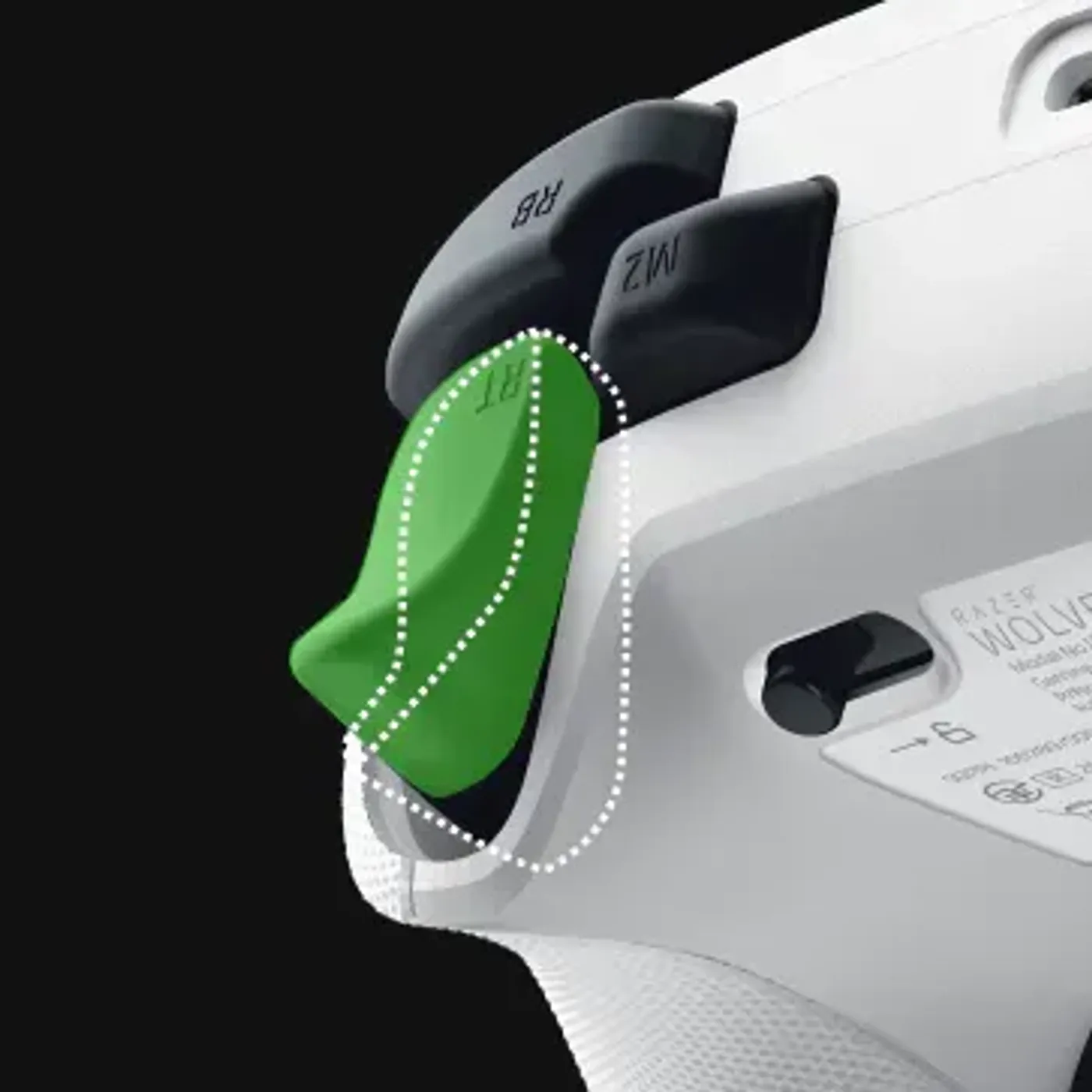Close view of the paddles and bumpers on the Wolverine V3 Pro