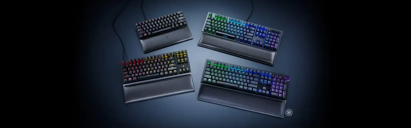 Different size options of Razer Ergonomic Wrist Rests for keyboard compatibility