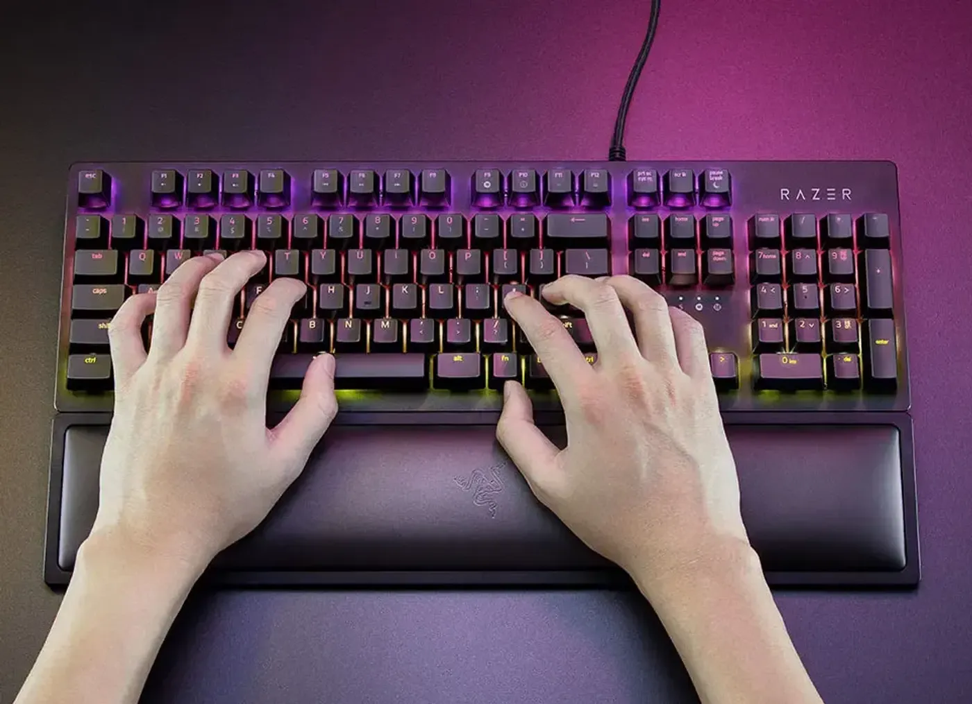 Elevated ergonomic design of the Razer Wrist Rest Pro for improved posture