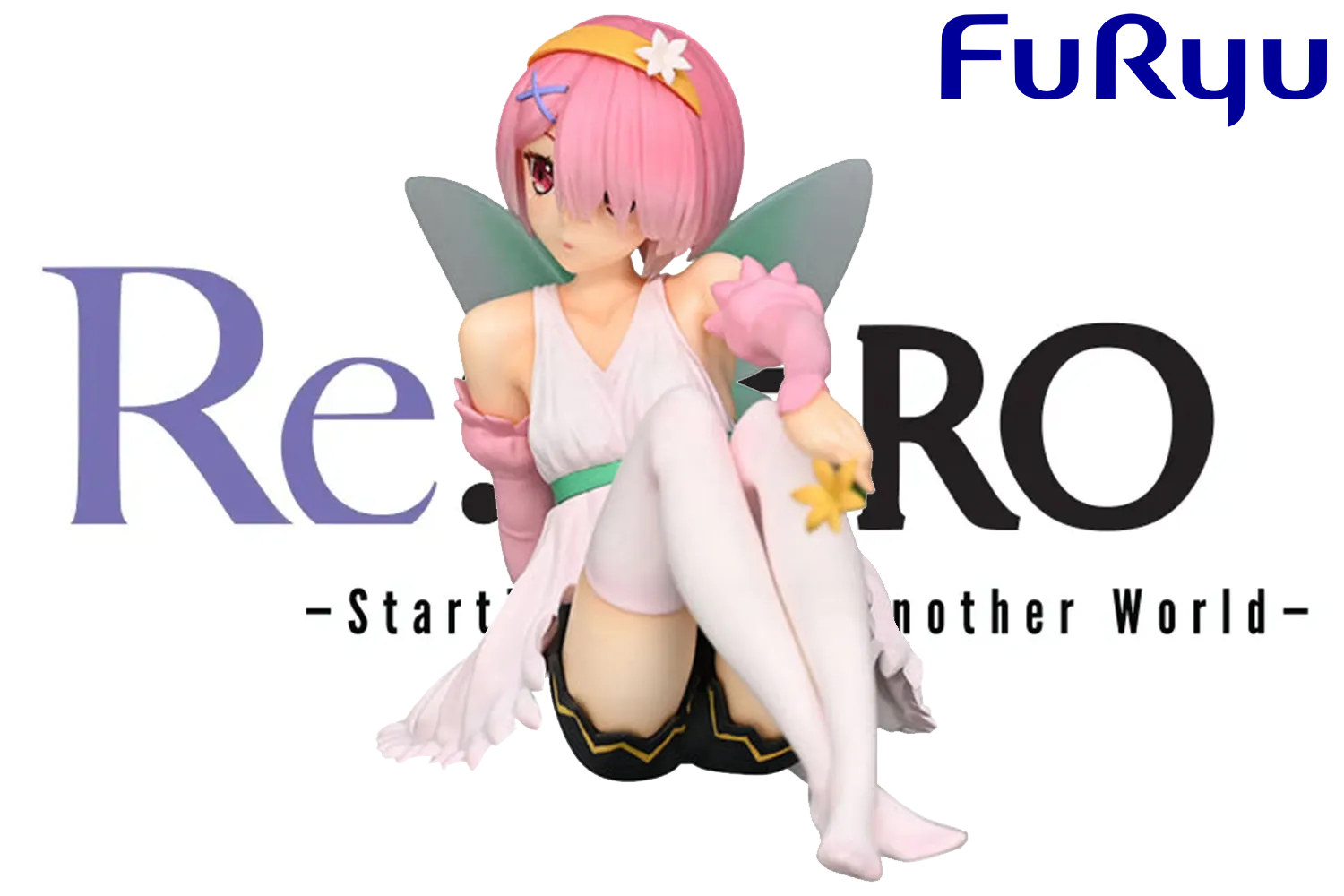 Re:ZERO - Noodle Stopper - Ram Flower Fairy / Approx.14 cm height (non-scale) / High-quality PVC, ABS / FURYU Company Officially Licensed