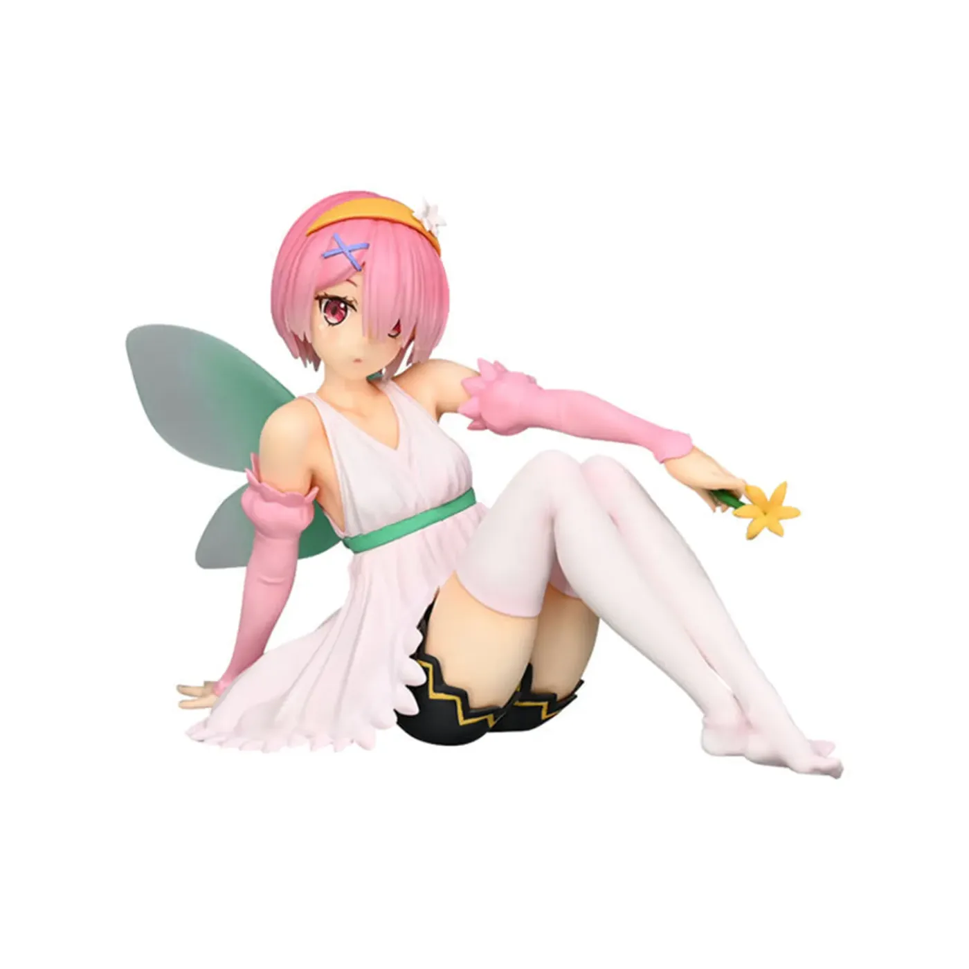 Front view of the Re:ZERO Ram Flower Fairy Noodle Stopper figure in her seated pose