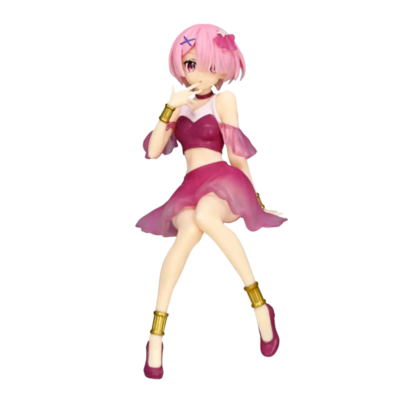 Front view of the Re:ZERO Ram Twinkle Party Another Color Noodle Stopper figure