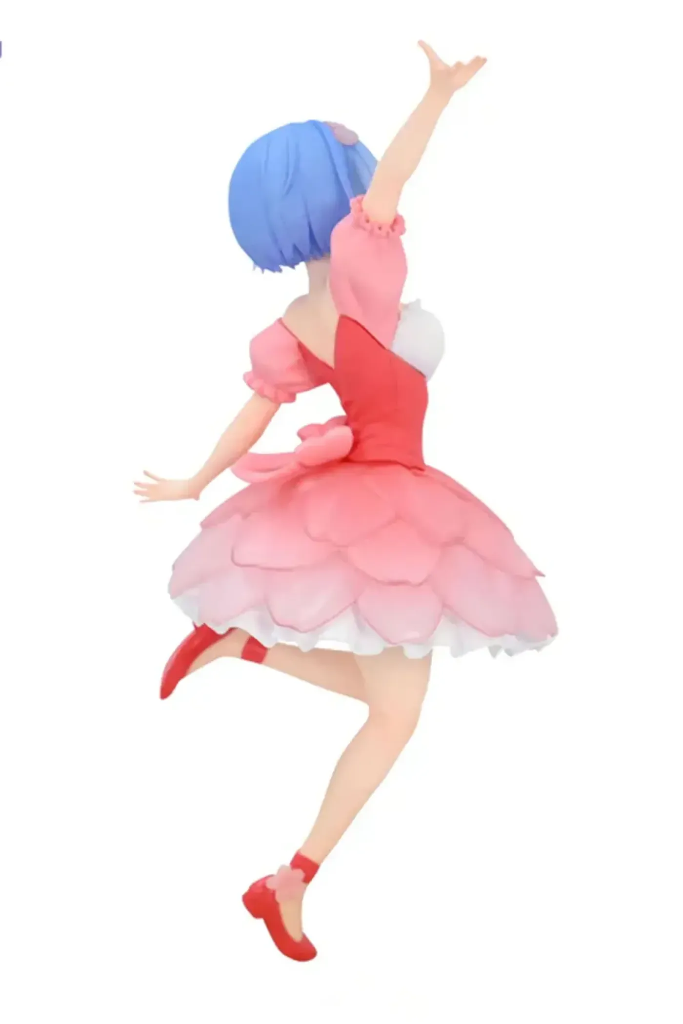 Back view of the Rem Cherry Blossom figure showing the rear of the dress and her hair