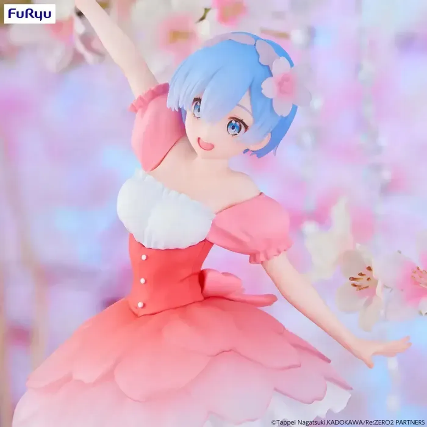 Front view of the Rem Cherry Blossom figure showing its full display height