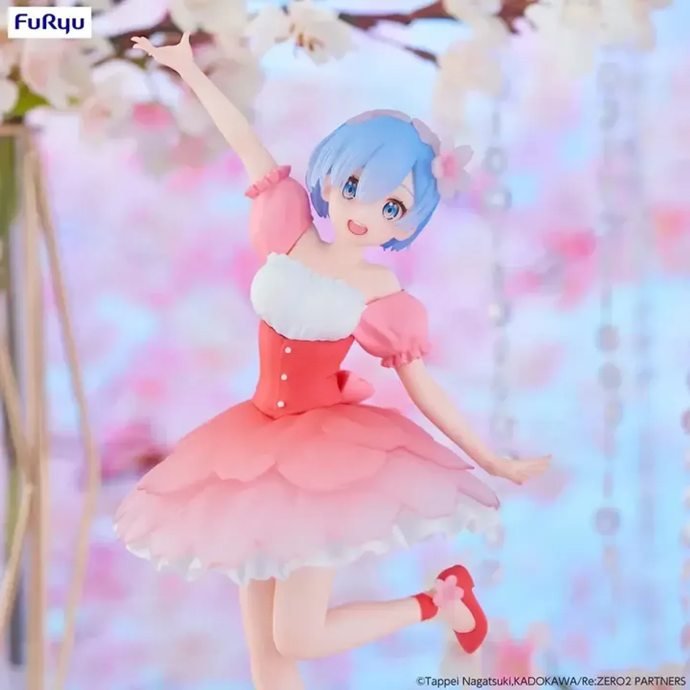 Back view of the officially licensed FuRyu Rem Cherry Blossom figure