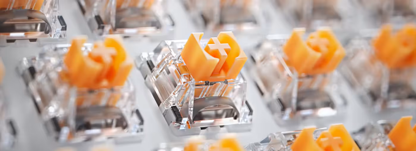 Razer Orange Tactile Mechanical Switches Gen-3 mechanism closeup view