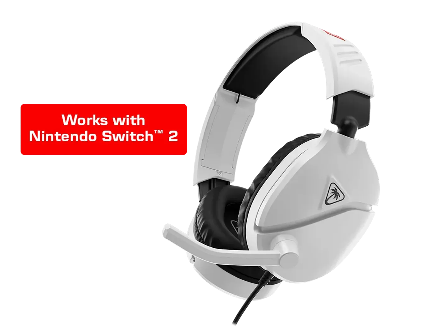 White Turtle Beach Recon 70 gaming headset compatible with Nintendo Switch 2, shown in product view