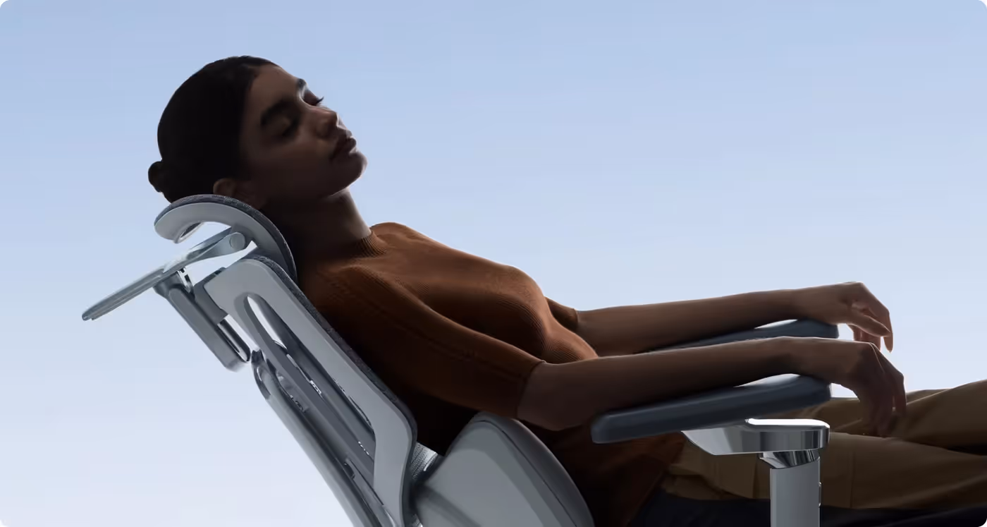 Person reclining comfortably in the chair