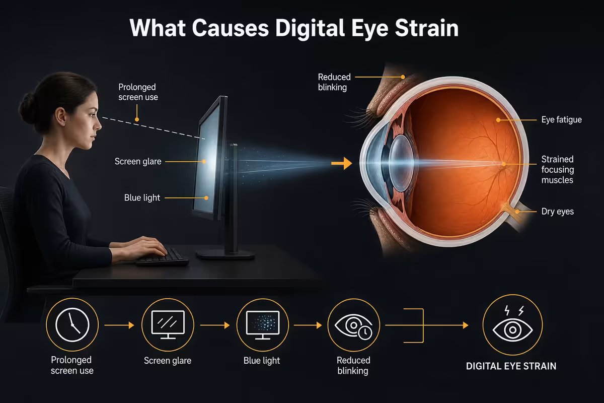 What actually causes digital eye strain