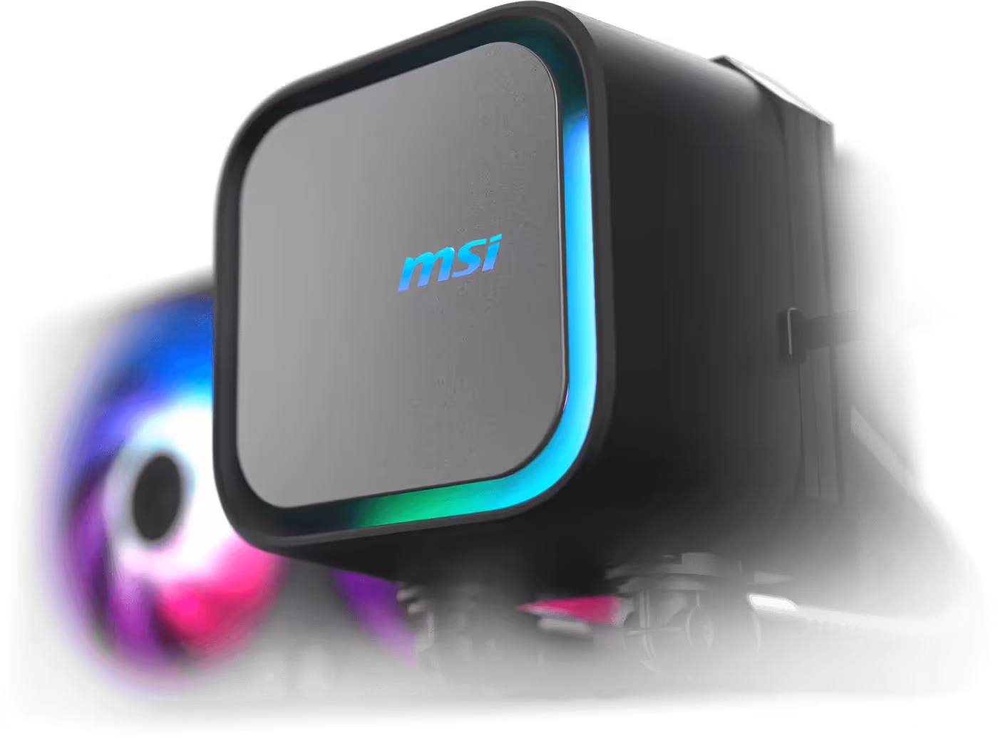 Msi MAG Coreliquid i360 featuring dual-sided infinite mirror and lighting