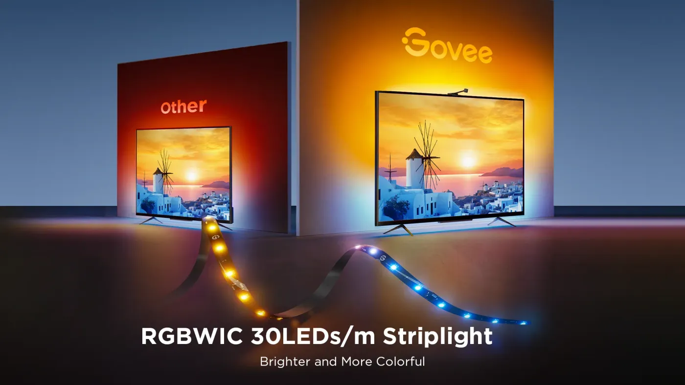 Voice assistant speaker controlling the Govee TV backlight