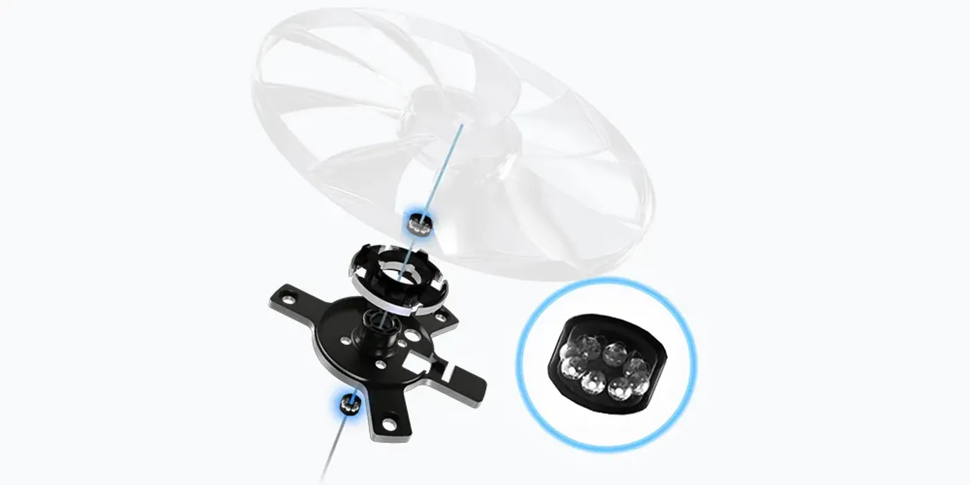 135mm fan showing dual ball-bearing assembly for longer lifespan
