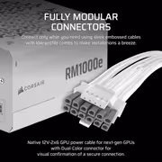 Corsair RM1000e 1000W White ATX 3.1 Power Supply - image 3