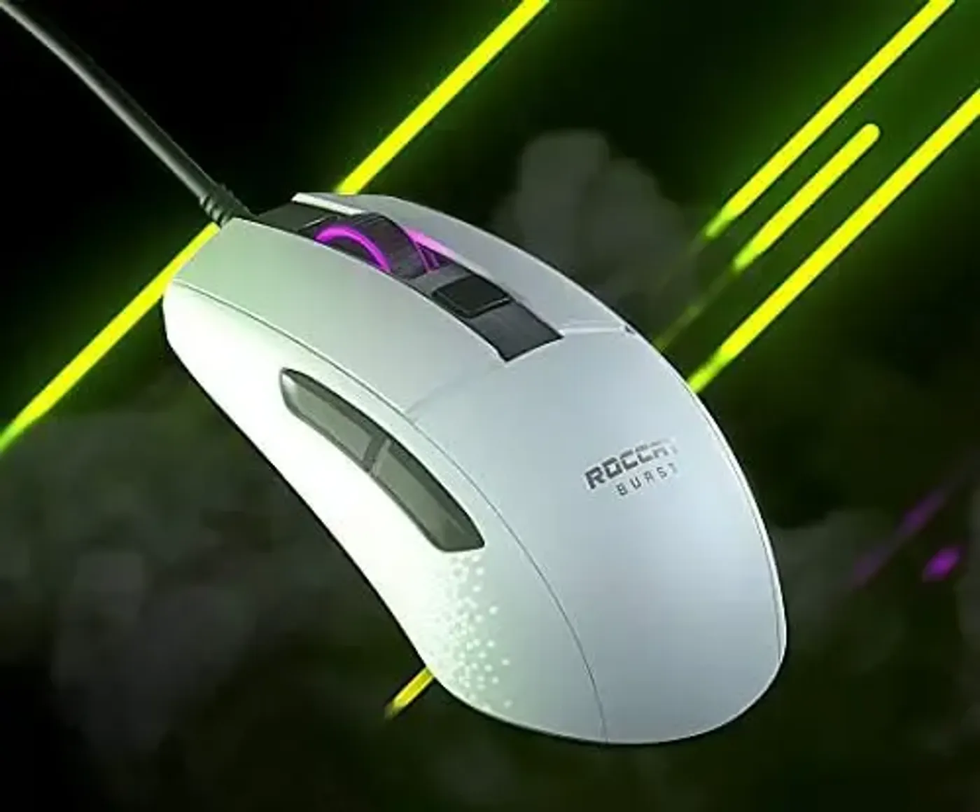 ROCCAT Burst Core gaming mouse in white shown from above