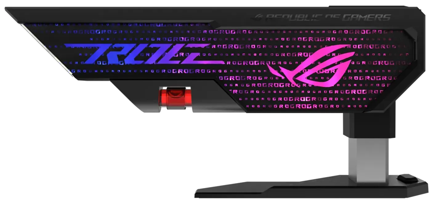 3D ARGB element lighting effect on the side of the ROG Herculx Graphics Card Holder