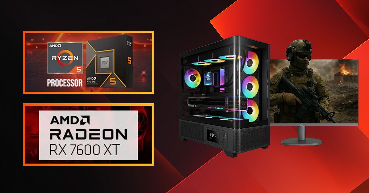 RYZEN 5 5500 RX 7600 XT Gaming PC | Balanced Power | Evetech