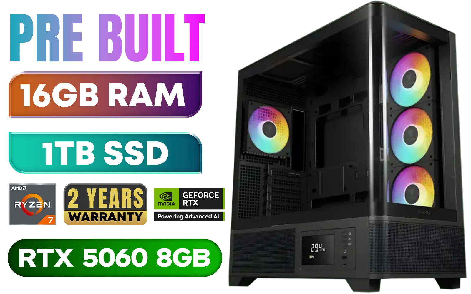 [Pre Built] AMD RYZEN 7 5700 RTX 5060 Gaming PC