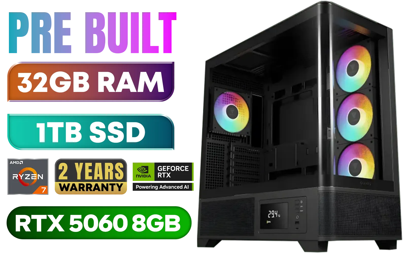 [Pre Built] AMD RYZEN 7 5700 RTX 5060 Gaming PC