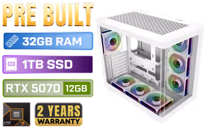  AMD Ryzen 7 7800X3D RTX 5070 Gaming PC White - Image 1