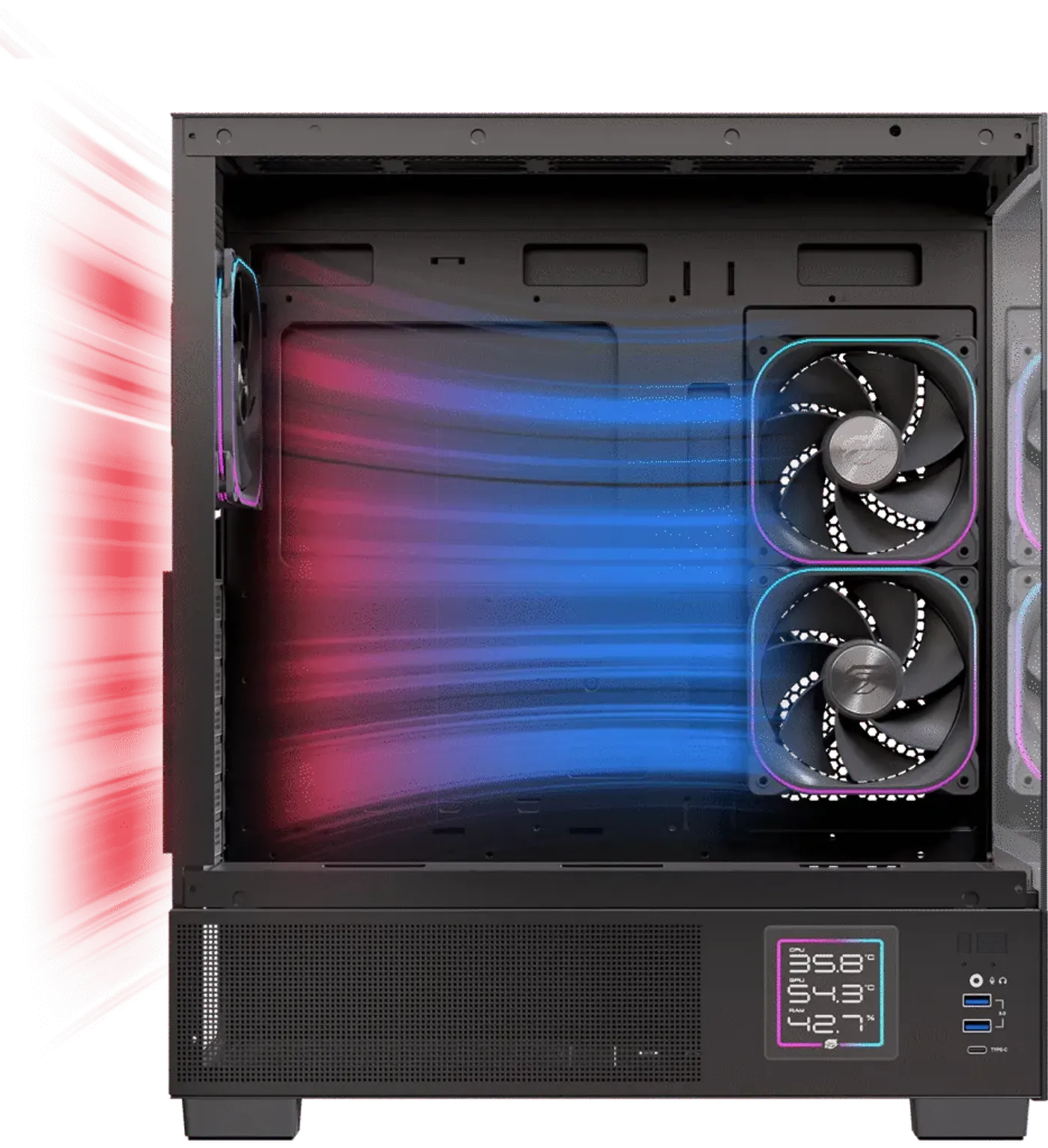 EINAREX Prisma S501D ATX Mid-Tower Gaming Case Black | Evetech