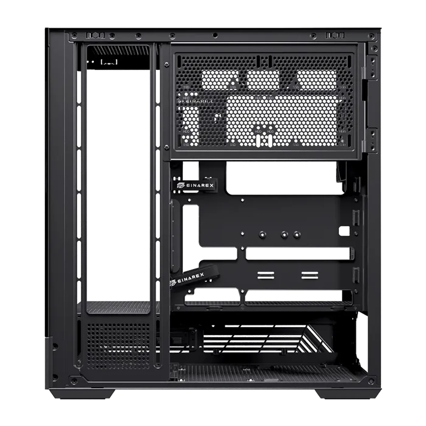 Image showing the 35mm cable management space behind the motherboard tray of the case.