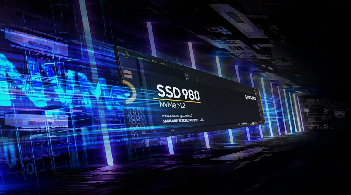 Samsung 980 1TB NVMe SSD in desktop view