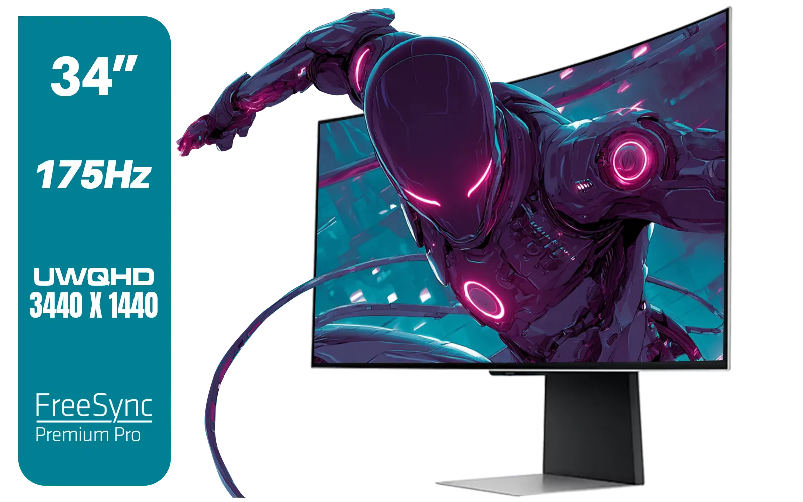 SAMSUNG Odyssey G8 Gaming 34" Monitor / 3440 x 1440 1800R OLED / 175Hz / GtG 0.03ms / FreeSync Premium Pro / G-Sync Compatible / LS34DG852SAXXA