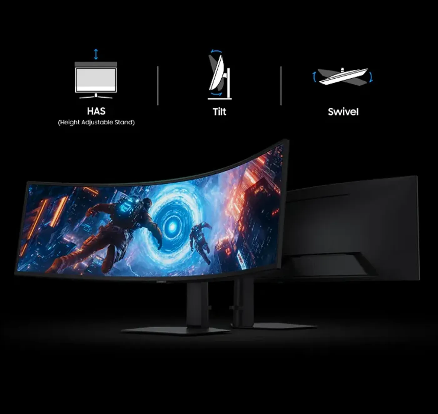 Ergonomic adjustable stand providing customized viewing angles for the monitor