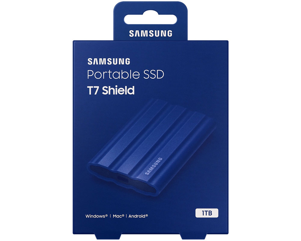 Samsung T7 Shield 1TB Portable SSD Blue - Fast & Secure Storage