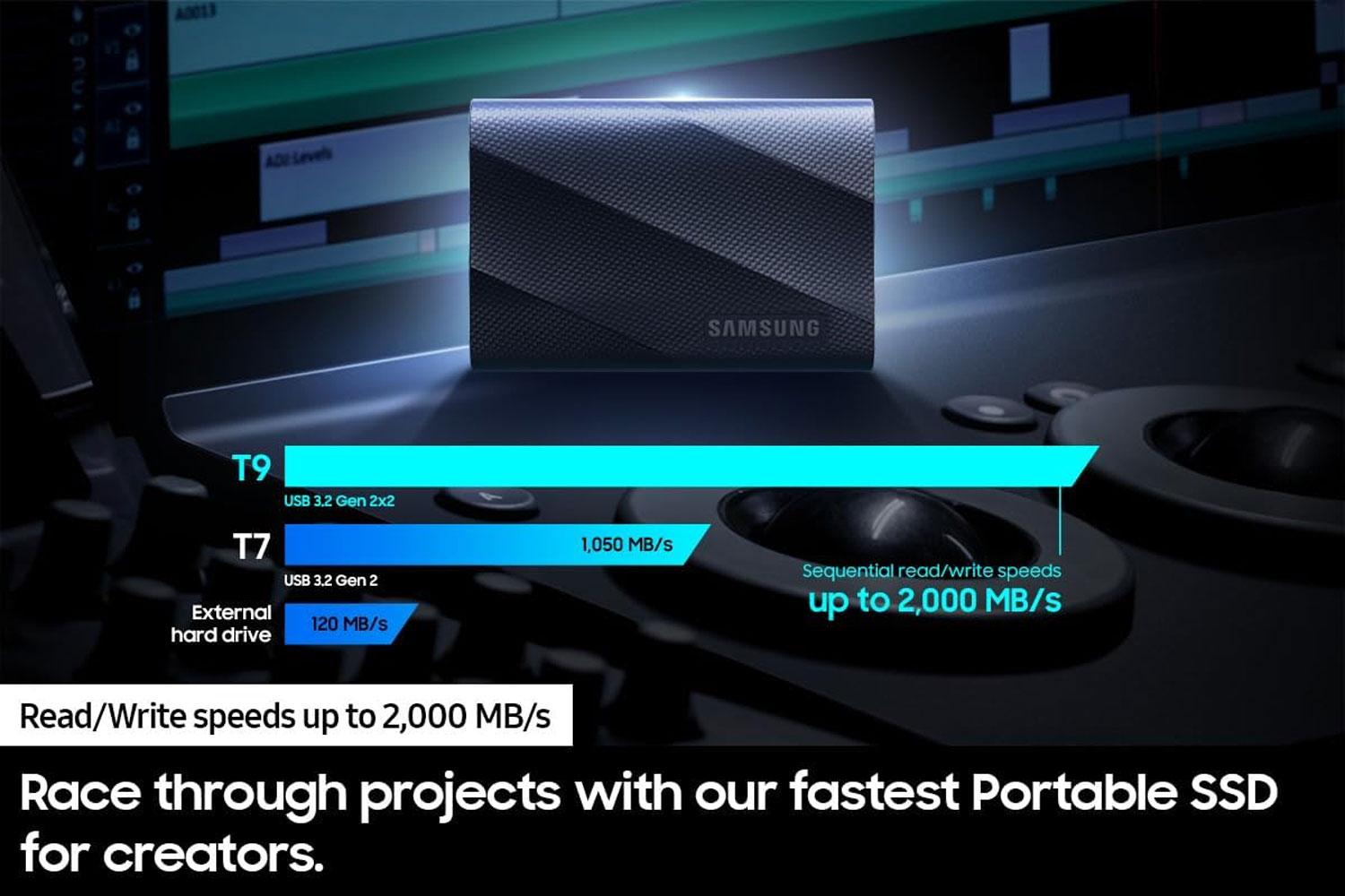 Samsung T9 4TB Portable SSD - High-Speed Black External Storage