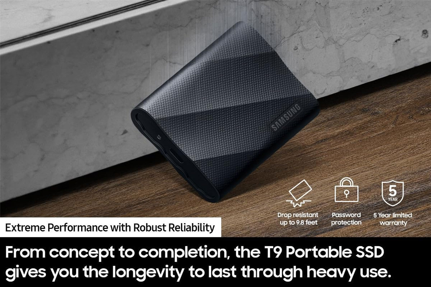 Samsung T9 4TB Portable SSD - High-Speed Black External Storage