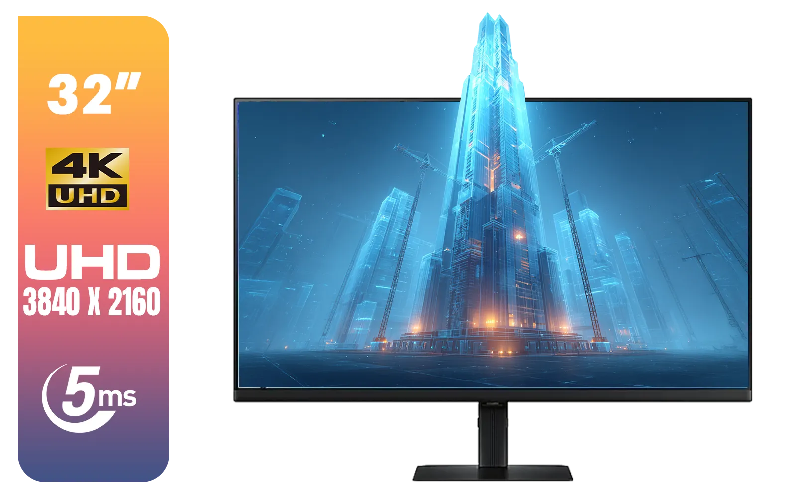 SAMSUNG ViewFinity S8 S80UD UHD 32" Monitor / 4K (3,840 x 2,160) Resolution / VA Panel / 5ms Response Time / Eye Saver Mode / Flicker Free / LS32D800UAUXEN