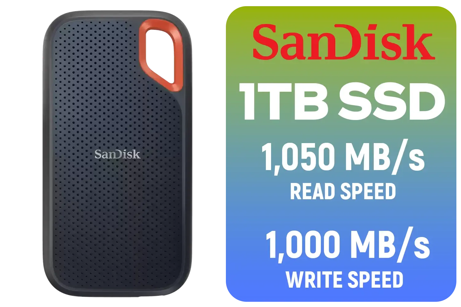 SanDisk 1TB Extreme Portable SSD — 1050MB/s Read, Rugged | Evetech