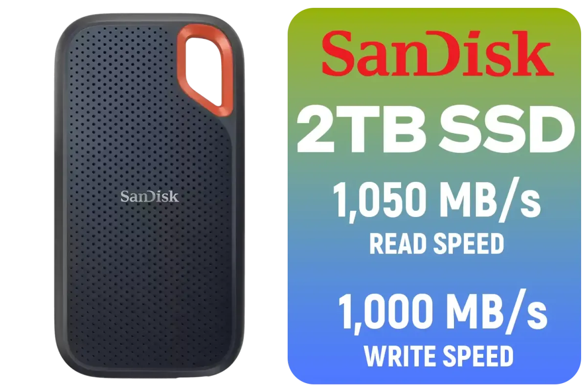 SanDisk 2TB Extreme Portable SSD — 1050MB/s, Rugged | Evetech