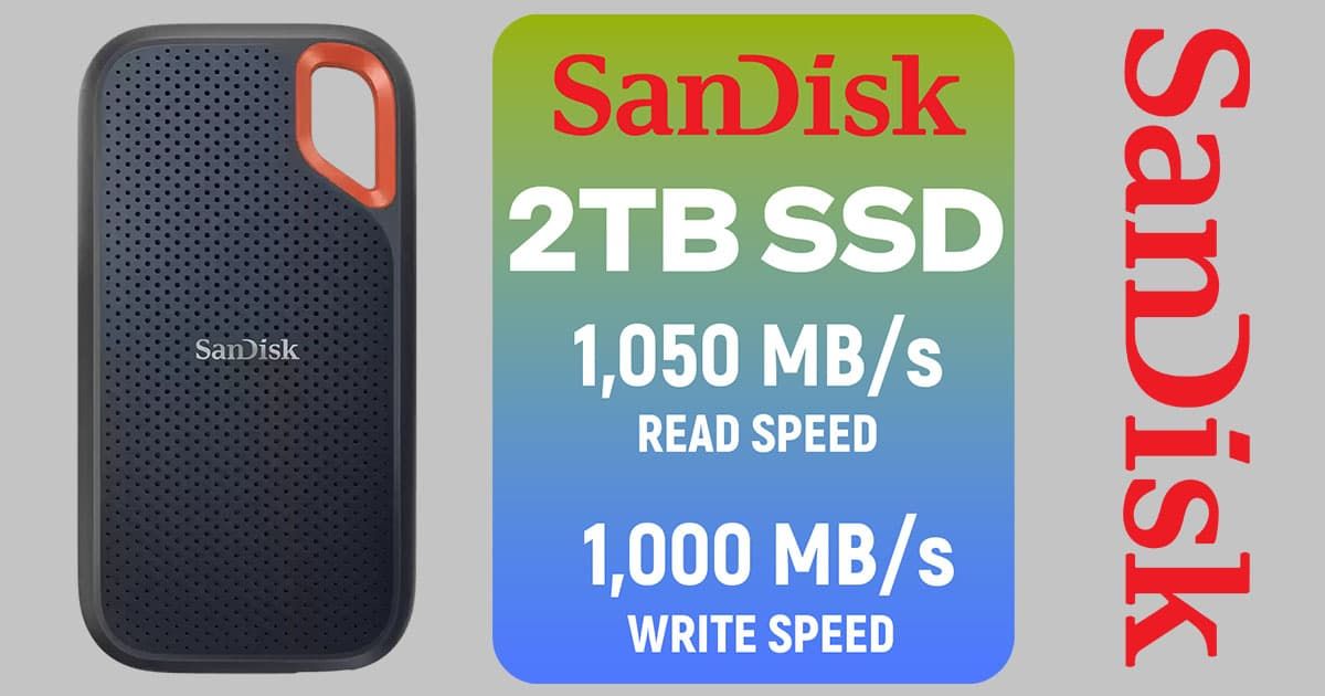 SanDisk 2TB Extreme Portable SSD — 1050MB/s, Rugged | Evetech